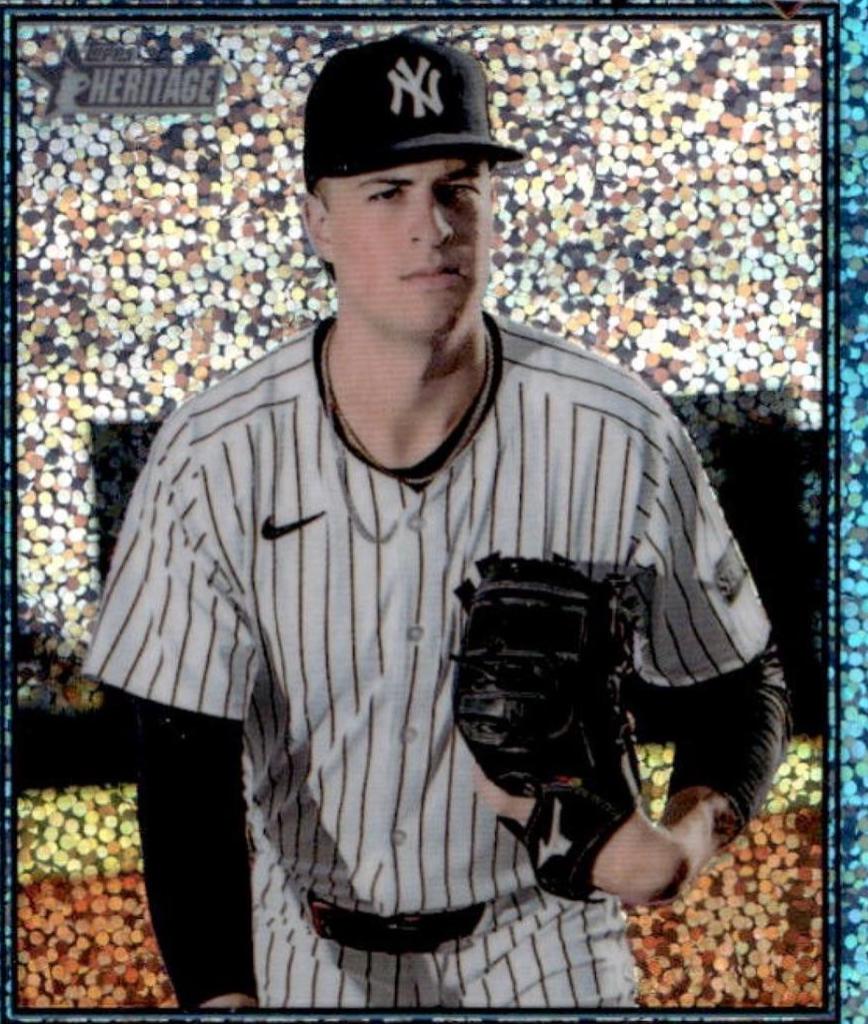 2026 Topps Heritage Cam Schlittler [Light Blue Sparkle Chrome] #222 card
