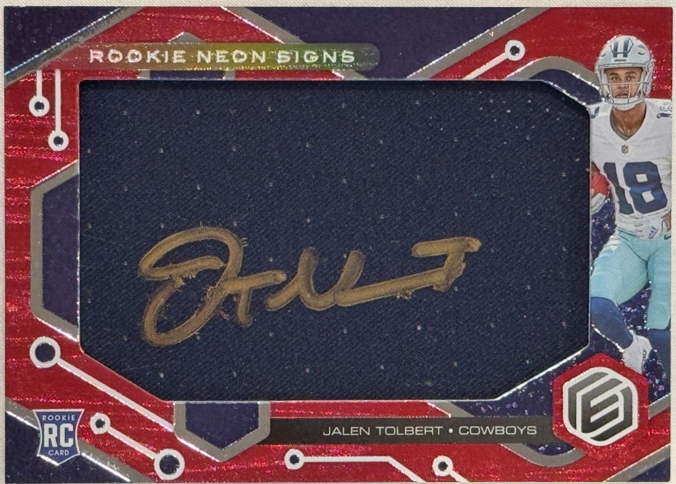 Jalen Tolbert #RNS-JT 2022 Panini Elements Rookie Neon Signs Autographs Football