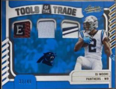 DJ Moore [Prime] #TTT-18 Football Cards 2022 Panini Absolute Tools of the Trade Triple