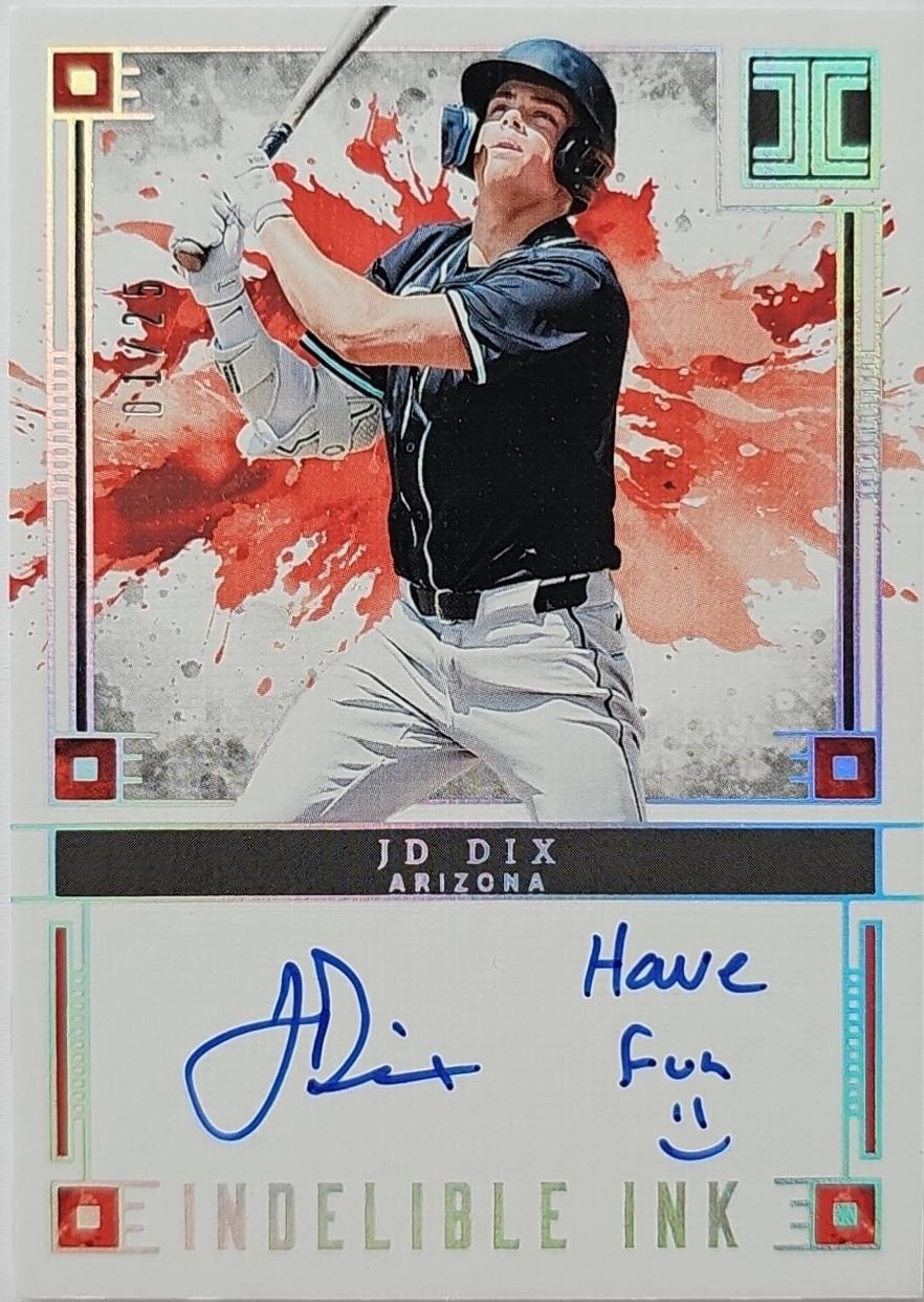 JD Dix #22 2025 Panini Impeccable Baseball Indelible Ink