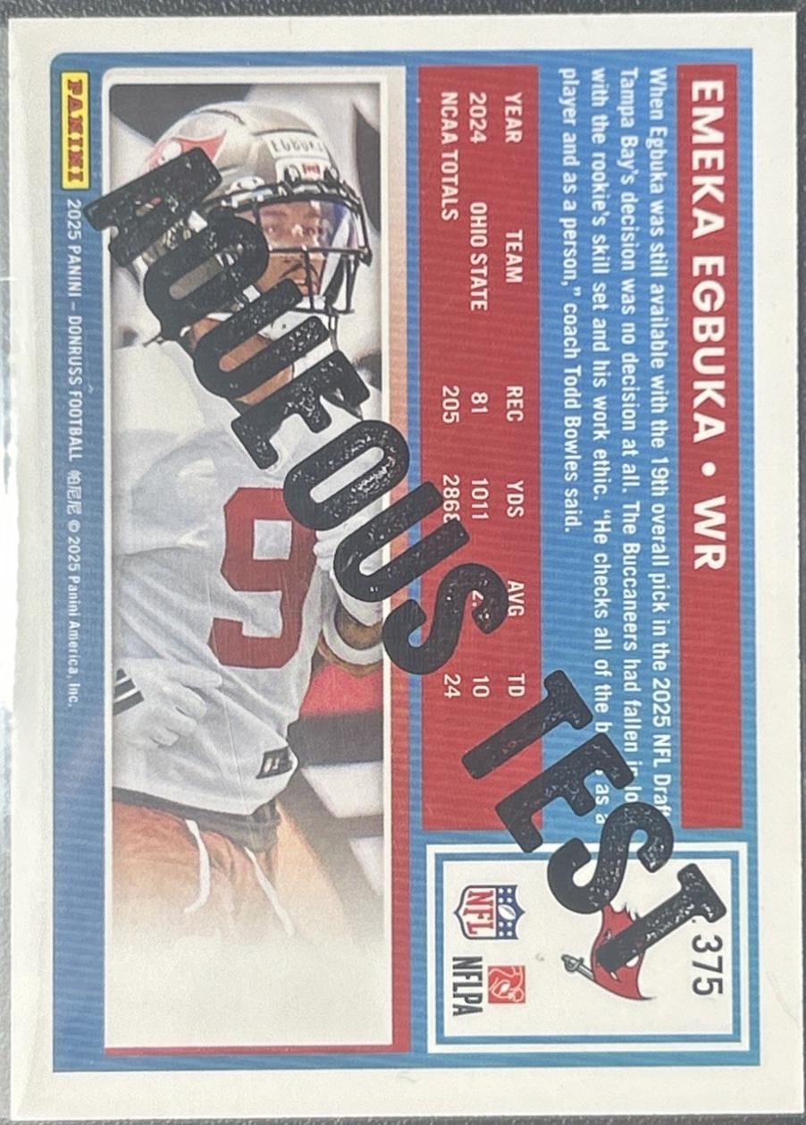 Emeka Egbuka #375 2025 Donruss Football