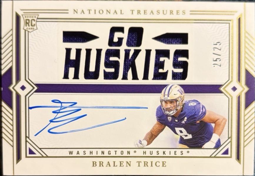 Bralen Trice #TSS-BT 2024 Panini National Treasures Collegiate Team Slogan Signature Die Cut Football