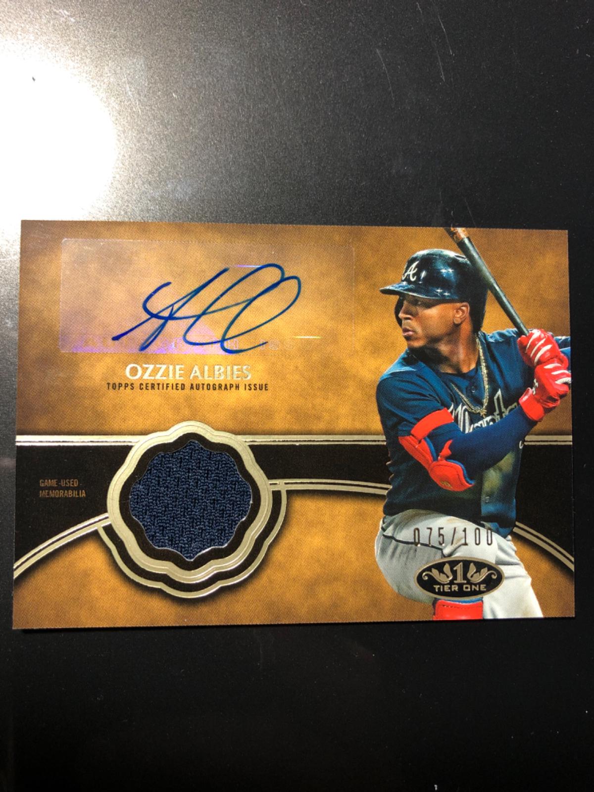 Ozzie Albies #T1AR-OA Baseball Cards 2019 Topps Tier One Autograph Relics