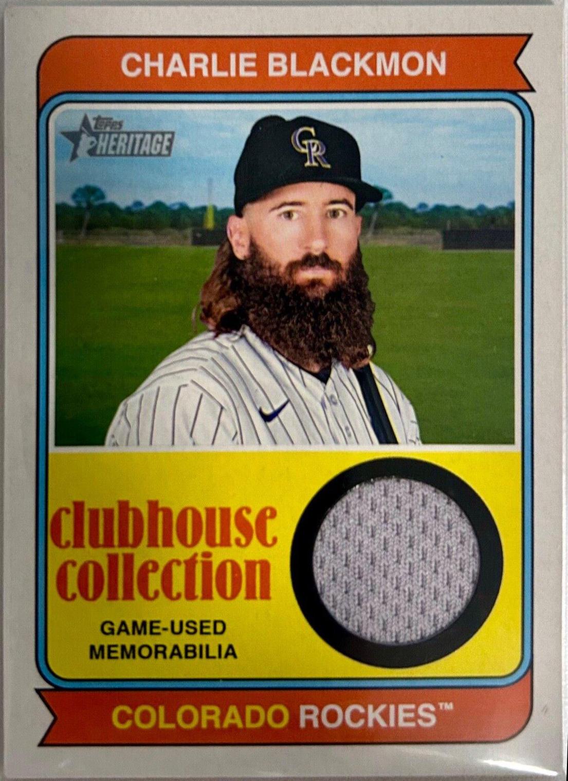 Charlie Blackmon #CCR-CB Baseball Cards 2023 Topps Heritage Clubhouse Collection Relics High Number