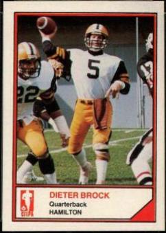 Dieter Brock Football Cards 1983 Jogo CFL Limited