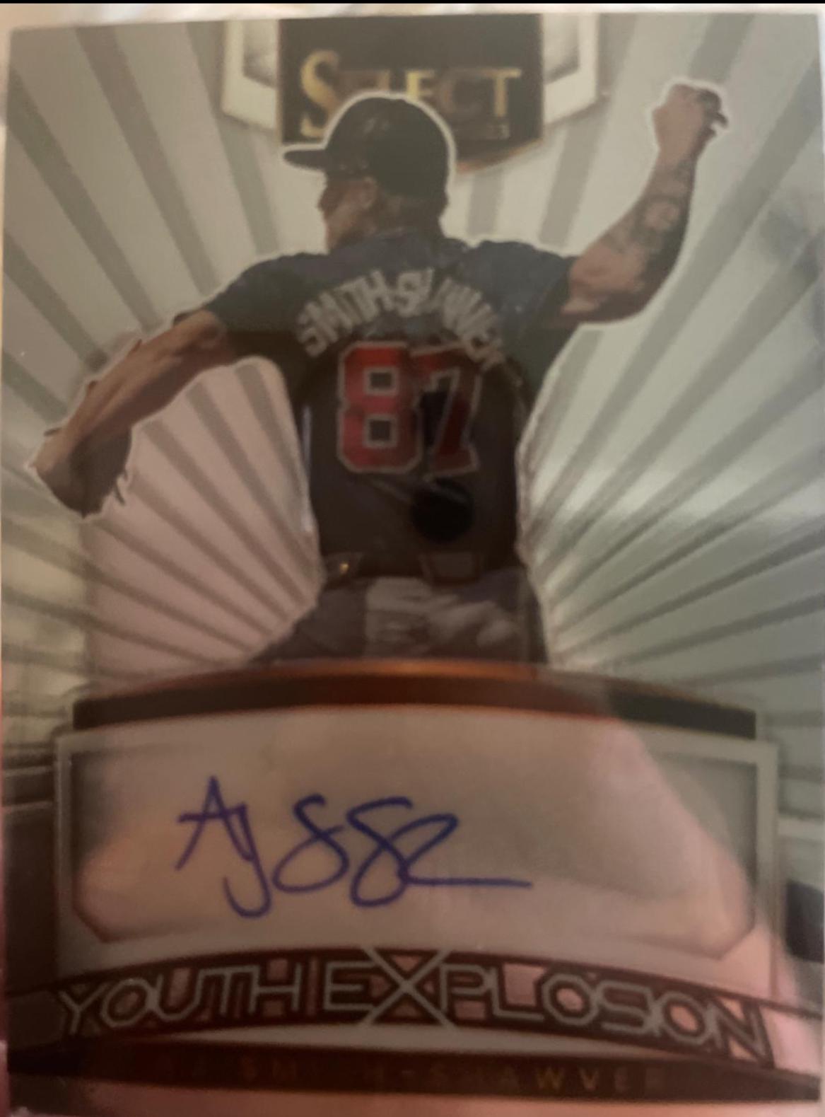 AJ Smith-Shawver #YES-AS Baseball Cards 2023 Panini Select Youth Explosion Signatures