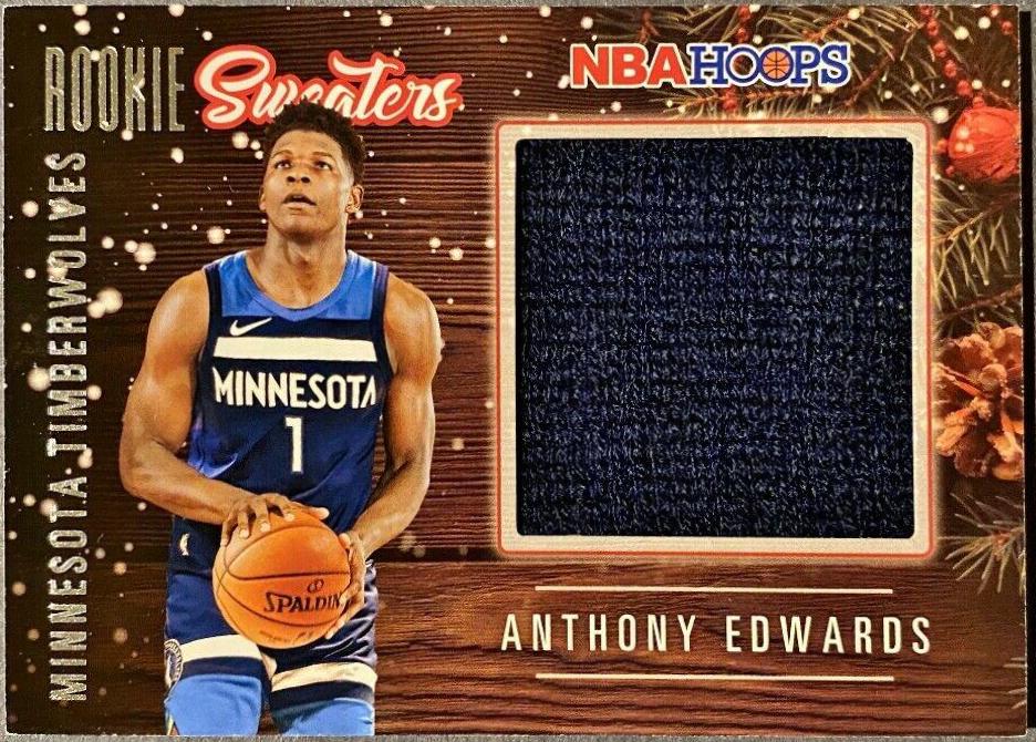 Anthony Edwards #RSW-AED Basketball Cards 2020 Panini Hoops Rookie Sweaters