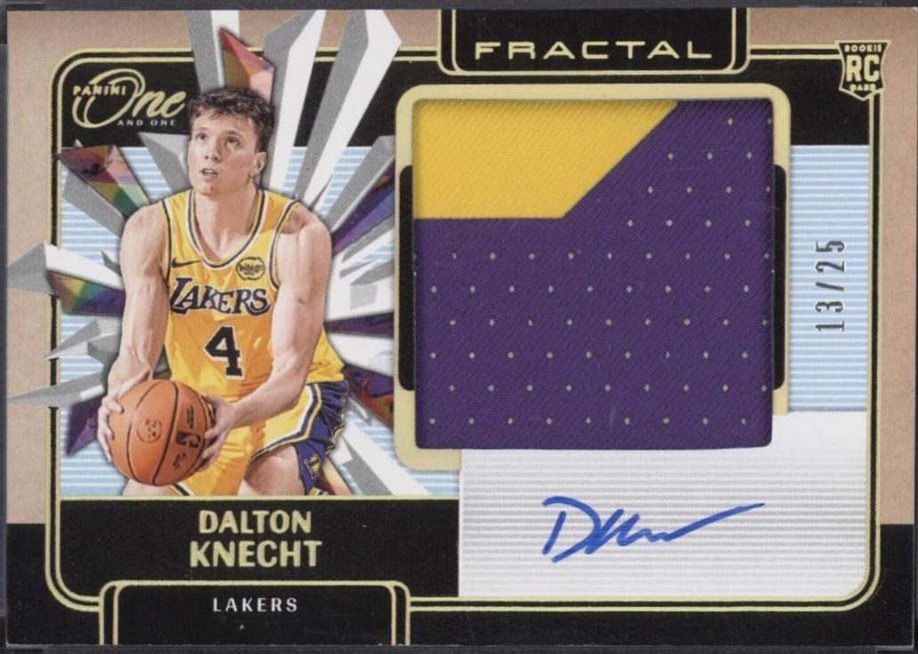 Dalton Knecht #9 2024 Panini One And One Fractal Patch Autograph Basketball