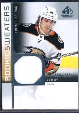 Trevor Zegras #RS-TZ Hockey Cards 2021 SP Game Used Rookie Sweaters