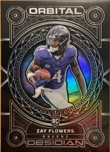 Zay Flowers #3 Football Cards 2023 Panini Obsidian Orbital