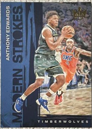 Anthony Edwards #4 Basketball Cards 2023 Panini Court Kings Modern Strokes