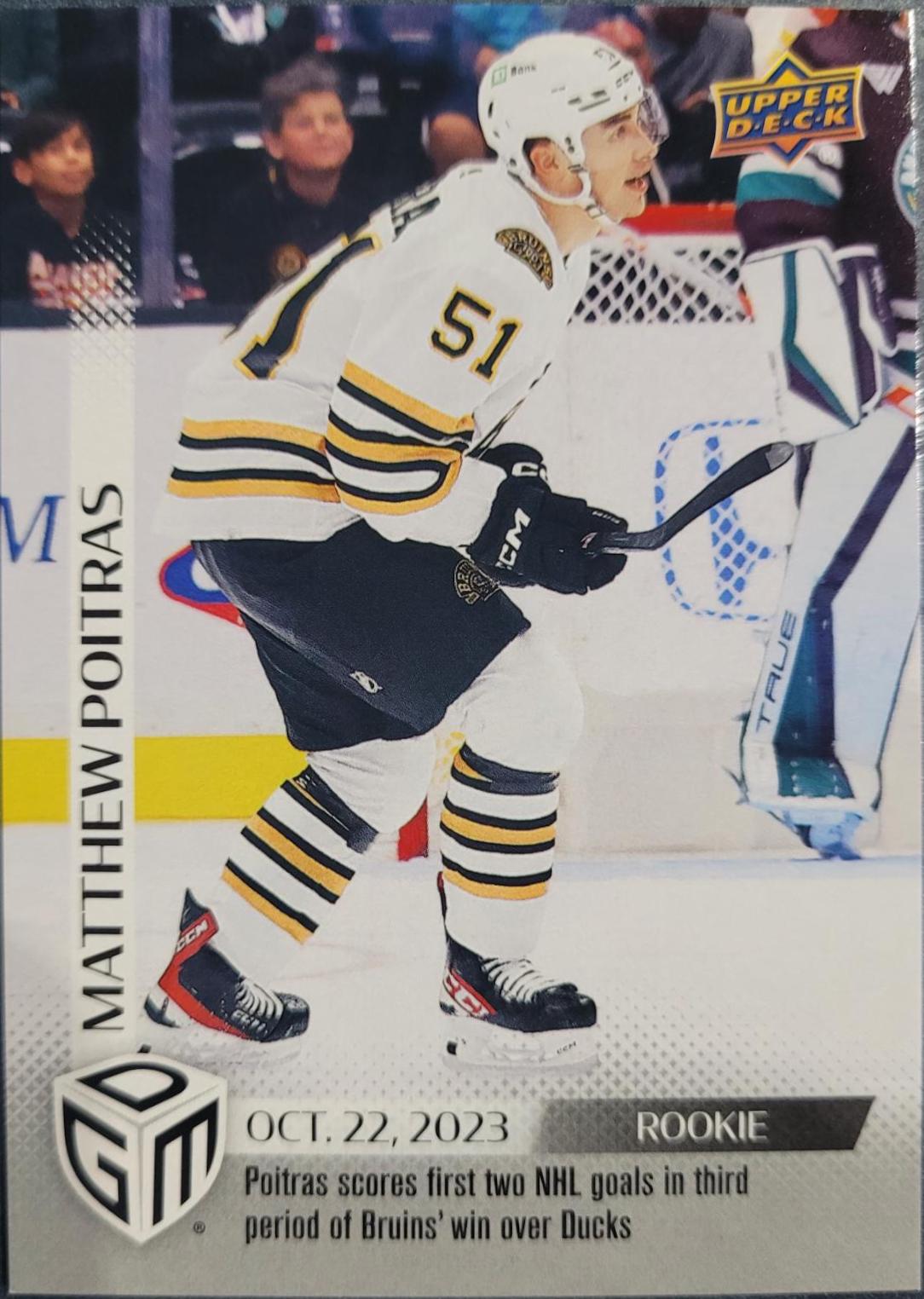 Matthew Poitras #9 Hockey Cards 2023 Upper Deck Game Dated Moments