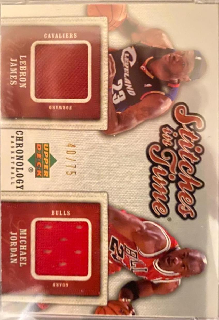 Lebron James / Michael Jordan #JJ Basketball Cards 2006 Upper Deck Chronology Stitches in Time Dual