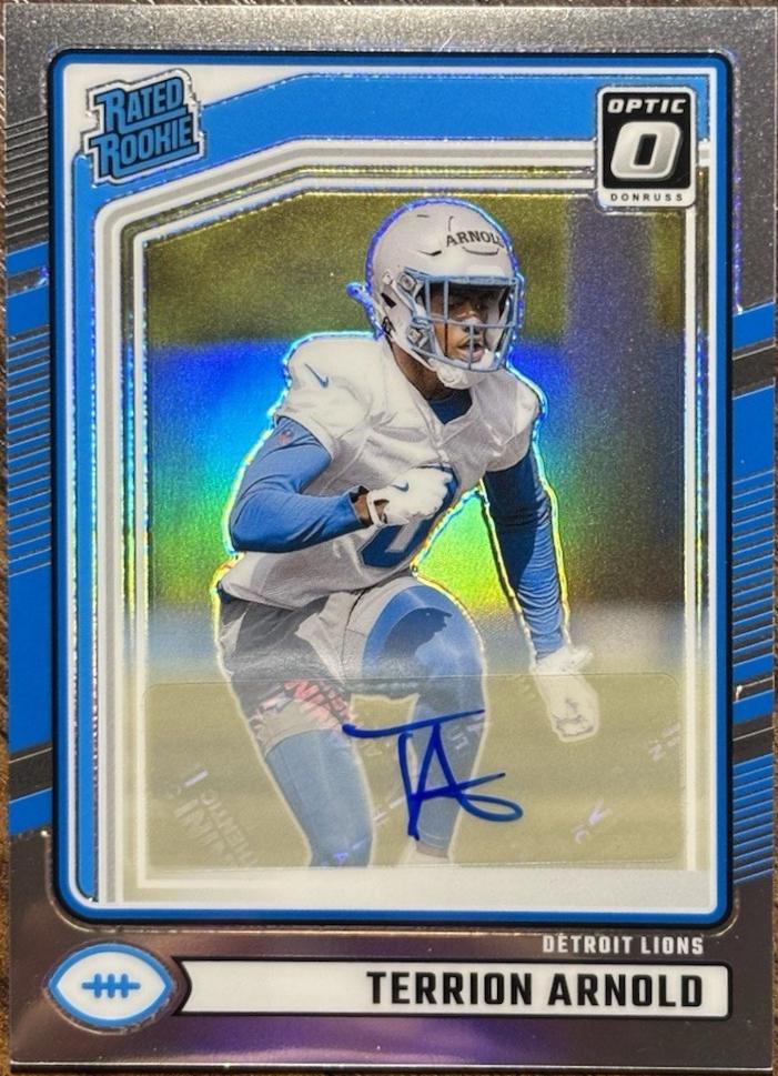 Terrion Arnold #371 Football Cards 2024 Panini Donruss Optic Rated Rookie Preview Autograph