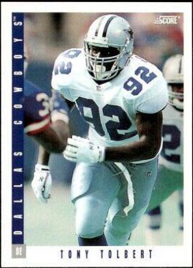 Tony Tolbert #127 Football Cards 1993 Panini Score