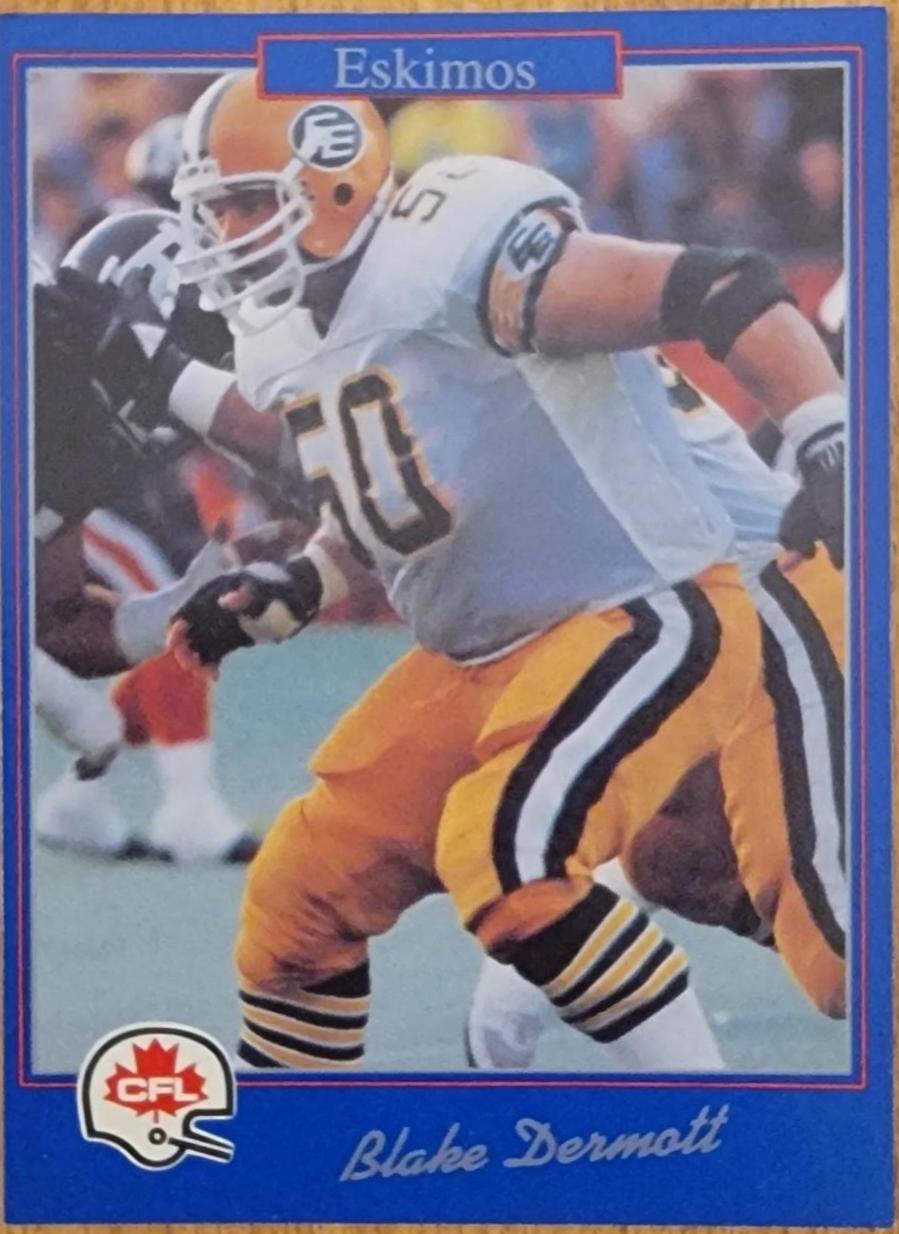 Blake Dermott #17 1991 Jogo Cfl Football