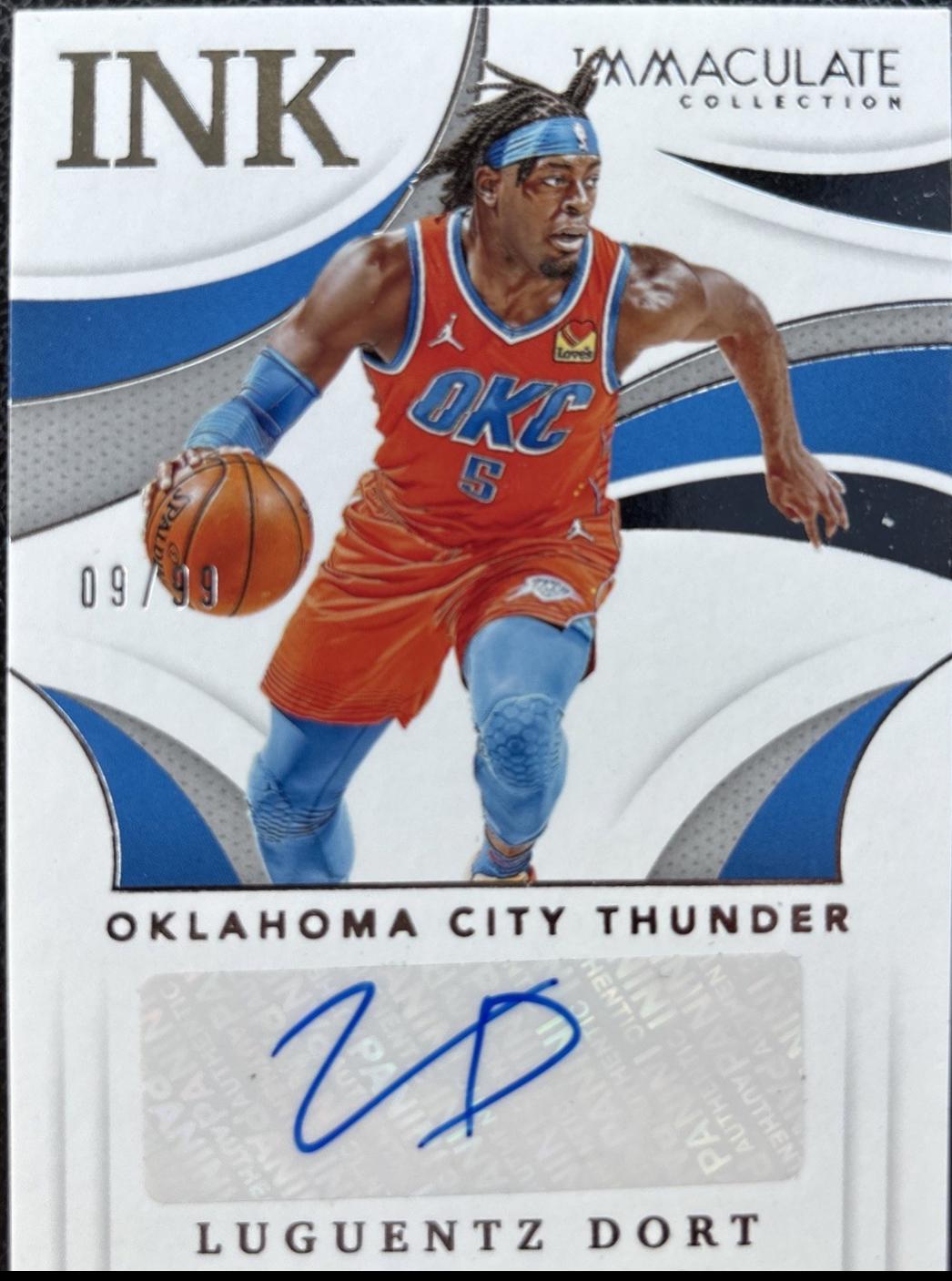 Luguentz Dort #II-LUD 2020-21 Panini Immaculate Collection Basketball Immaculate Ink