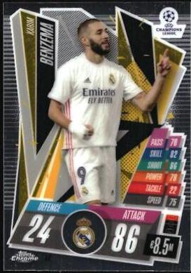 Karim Benzema #48 Soccer Cards 2020 Topps Chrome Match Attax UEFA Champions League
