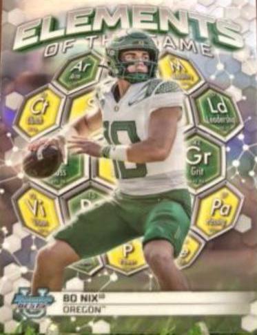 Bo Nix #ETG-4 Football Cards 2023 Bowman's Best University Elements of the Game