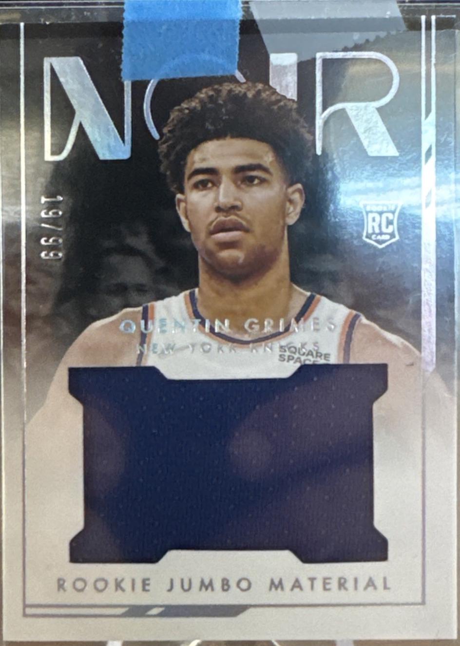 Quentin Grimes #RJM-QTG Basketball Cards 2021 Panini Noir Rookie Jumbo Material