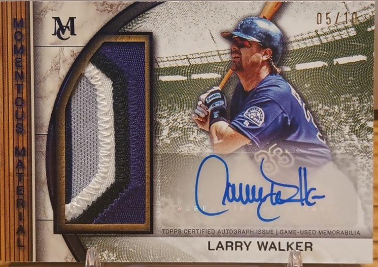 Larry Walker #MMJPA-LW 2025 Topps Museum Collection Momentous Material Jumbo Patch Autograph Baseball