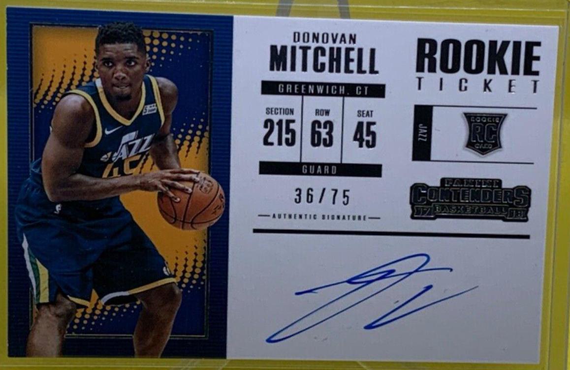Donovan Mitchell [Vertical Autograph Playoff Ticket] #113