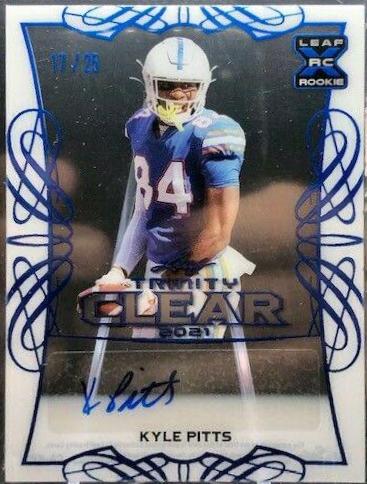 Kyle Pitts #CA-KP1 2021 Leaf Trinity Clear Autograph Football
