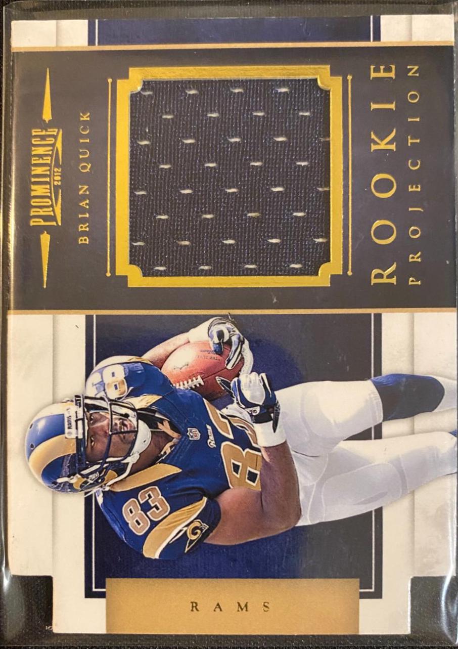Brian Quick #28 Football Cards 2012 Panini Prominence Rookie Projection Materials