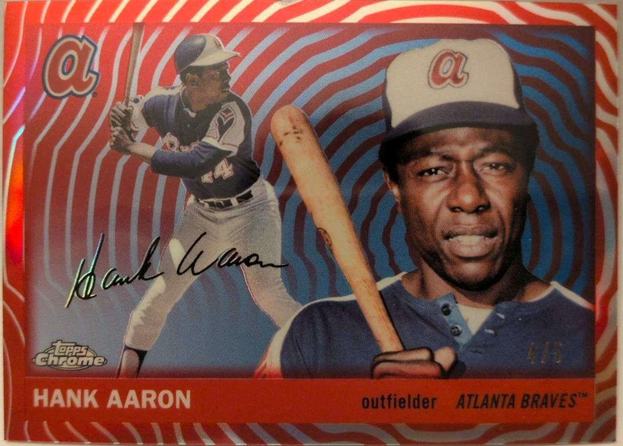 Hank Aaron [Red Vibrations Refractor] #304 Prices | 2025 Topps 