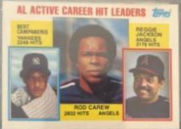 AL Active Career Hit Leaders: Rod Carew / Bert Campaneris / Reggie Jackson