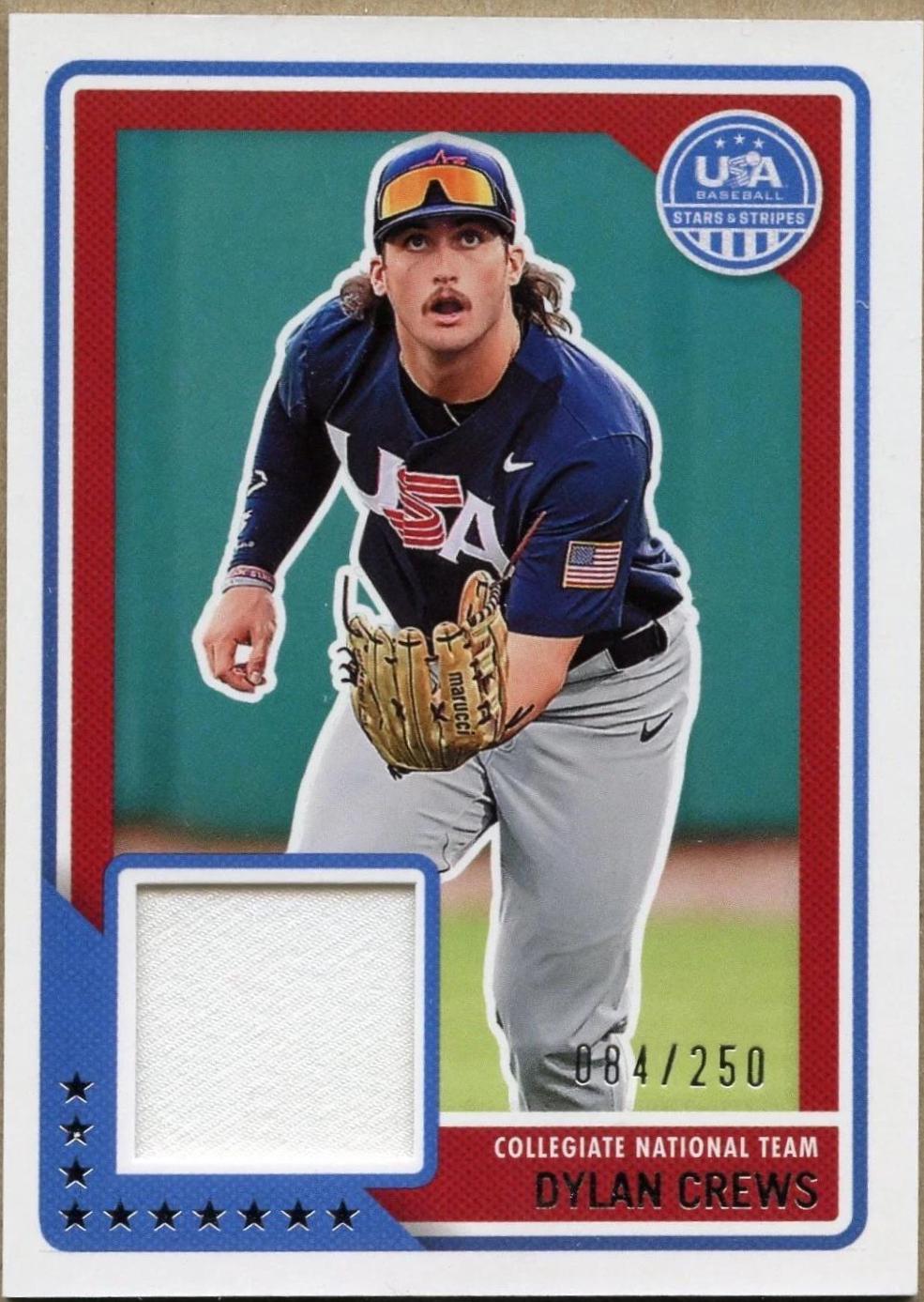 Dylan Crews #USAM-DC 2023 Panini Stars & Stripes USA Material Baseball