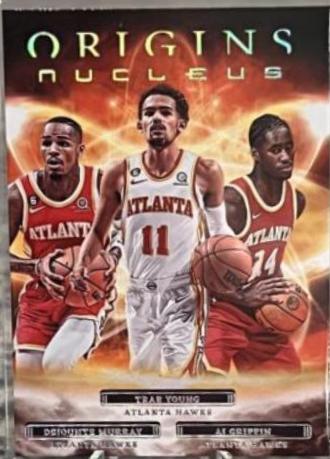 Trae Young, AJ Griffin, Dejounte Murray #9 Basketball Cards 2022 Panini Origins Nucleus