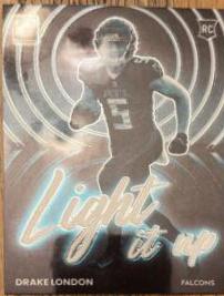 Drake London #LU-14 Football Cards 2022 Panini Donruss Optic Light it Up