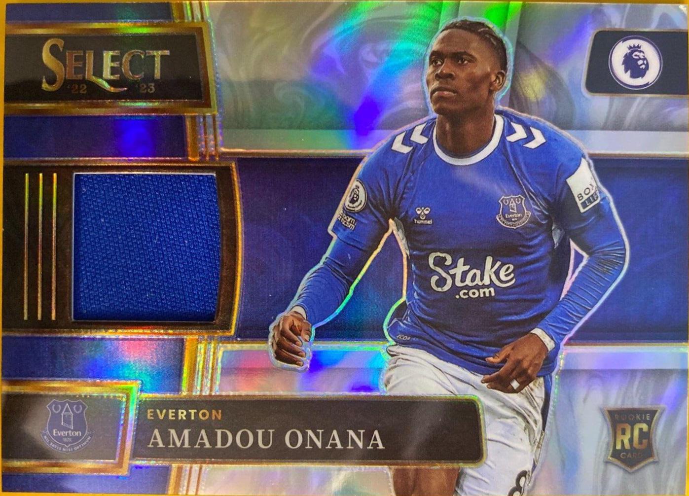 Amadou Onana #SW-AOA Soccer Cards 2022 Panini Select Premier League Swatches