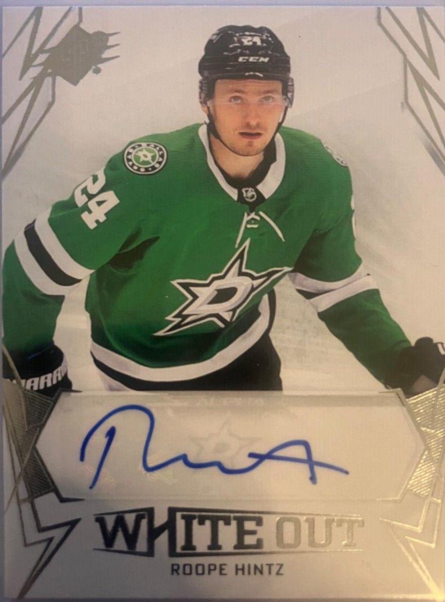 Roope Hintz #WO-RH Hockey Cards 2022 SPx White Out Autographs