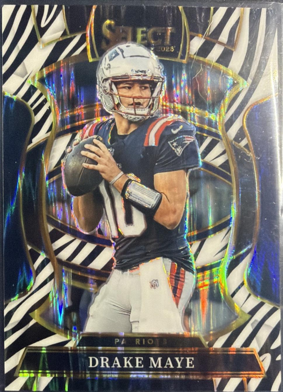 Drake Maye [Zebra Prizm] #80 Prices | 2025 Panini Select