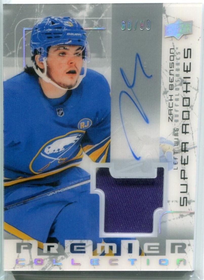 Zach Benson #SRR-ZB Hockey Cards 2023 Upper Deck Premier Rookie Patch Auto