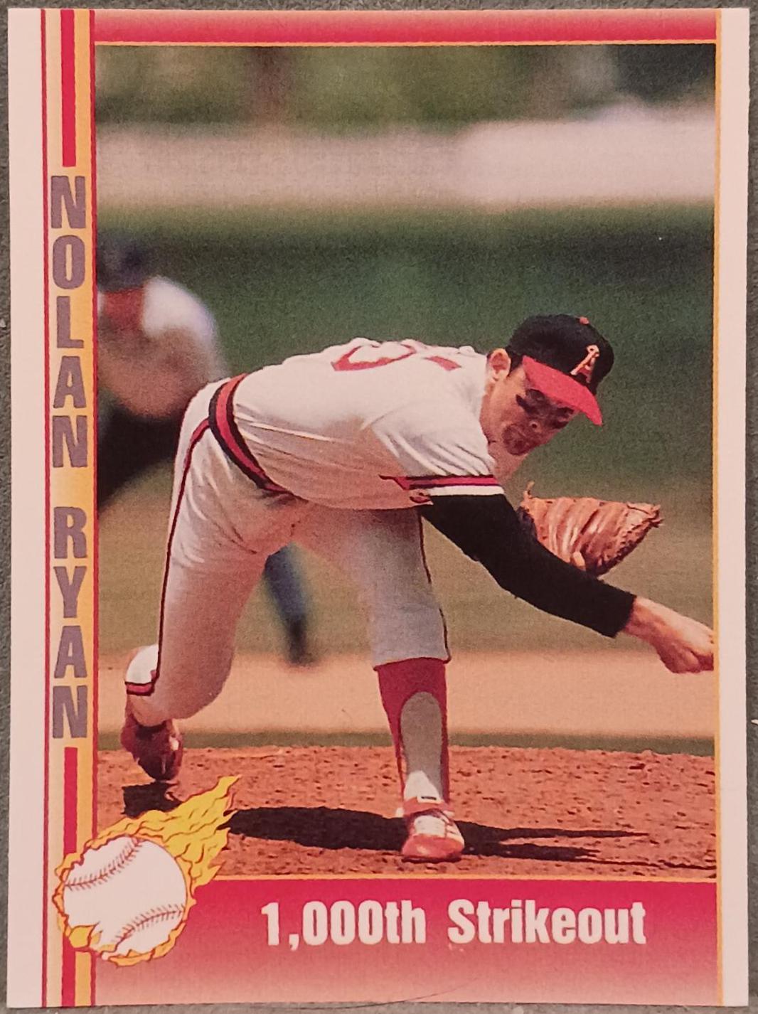 1000th Strikeout #131 Baseball Cards 1991 Pacific Nolan Ryan