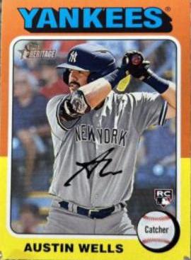 Austin Wells #442 Baseball Cards 2024 Topps Heritage