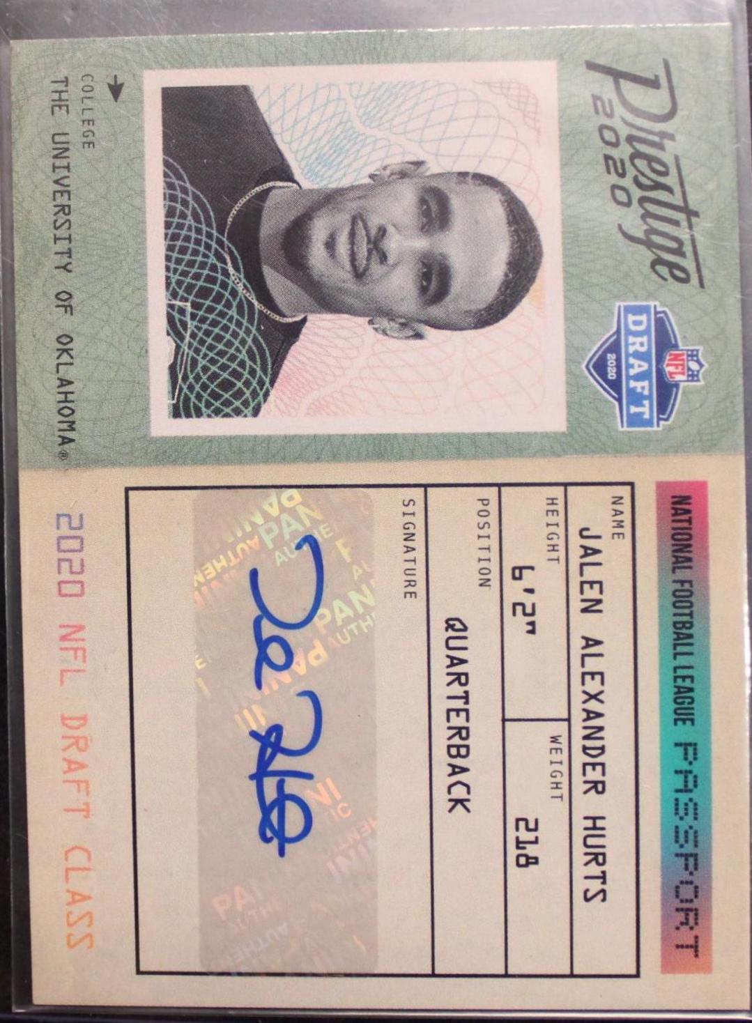 Jalen Hurts #17 Football Cards 2020 Panini Prestige NFL Passport Signatures