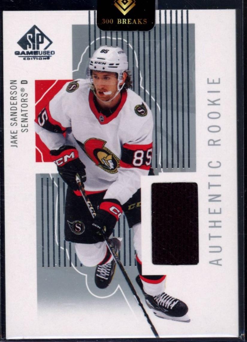 Jake Sanderson #RR-JA 2022 Sp Game Used Retro Renovations Jersey Hockey