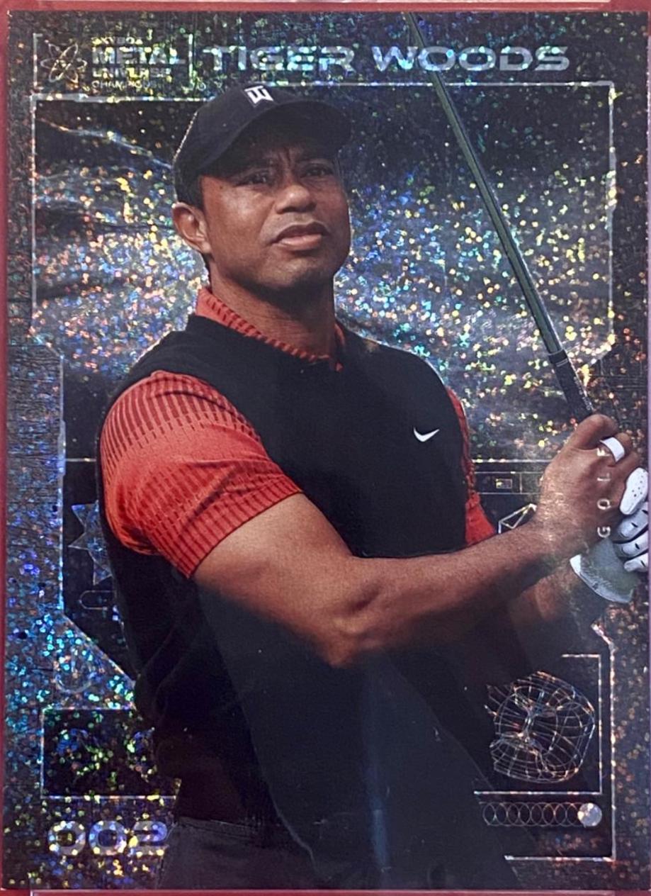 Tiger Woods #002 Basketball Cards 2023 SkyBox Metal Universe Champions