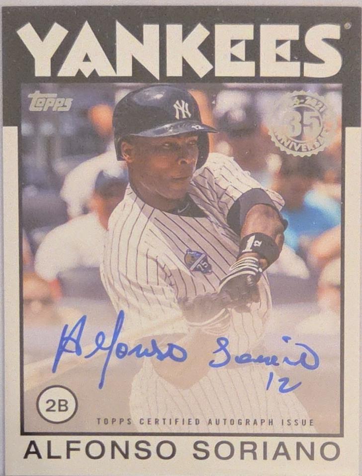 Alfonso Soriano #86A-AS 2021 Topps 1986 35th Anniversary Autograph Baseball