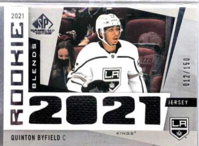 Quinton Byfield #RB-QB Hockey Cards 2021 SP Game Used Rookie Blends