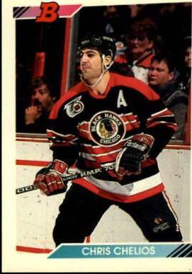 Chris Chelios #43 Hockey Cards 1992 Bowman