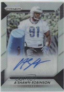 A'Shawn Robinson #RA-ARB Football Cards 2016 Panini Prizm Rookie Autograph