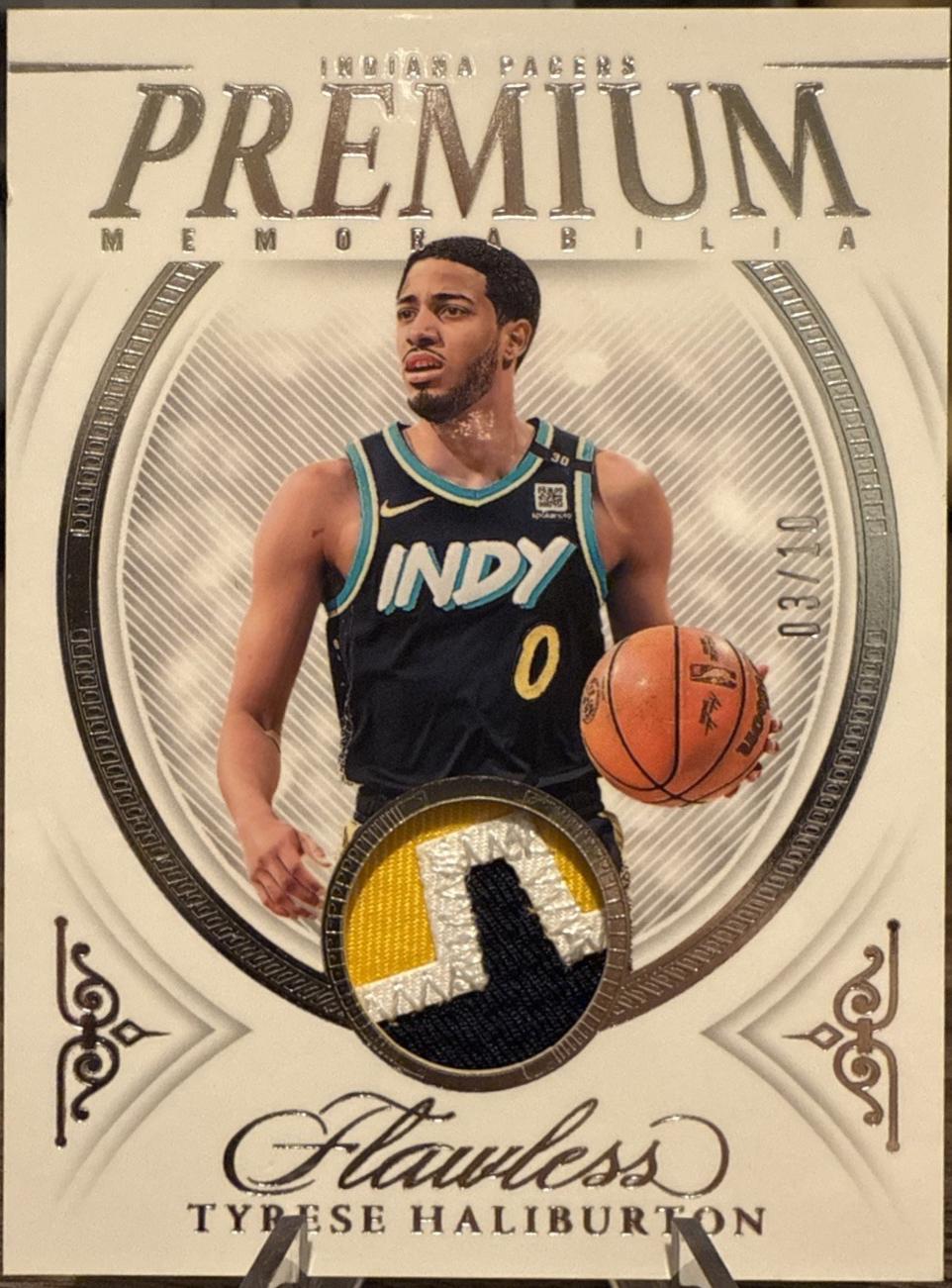 Tyrese Haliburton #6 Basketball Cards 2023 Panini Flawless Premium Memorabilia