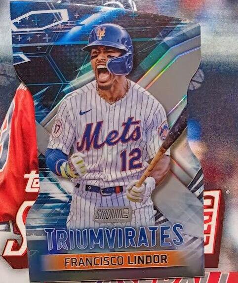 Francisco Lindor #T-12 Baseball Cards 2023 Stadium Club Triumvirates