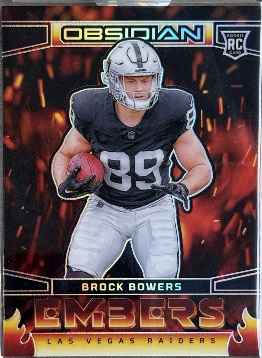 Brock Bowers #18 Football Cards 2024 Panini Obsidian Embers