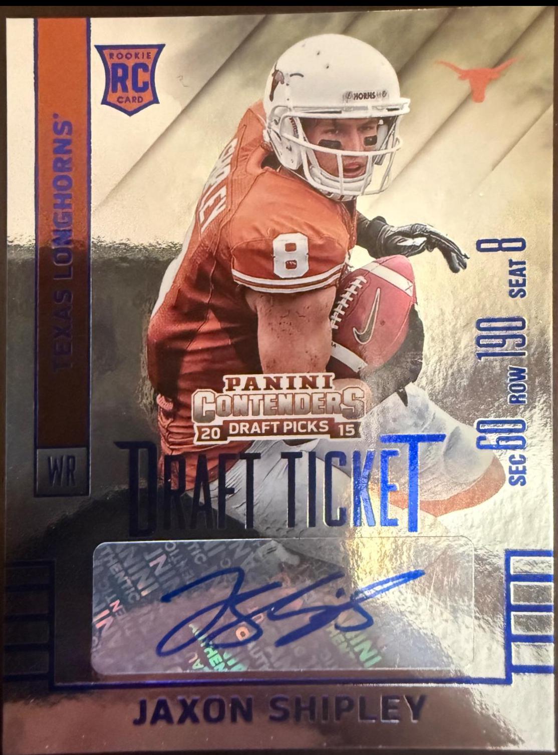Jaxon Shipley [Draft Ticket Blue Foil Autograph] #200